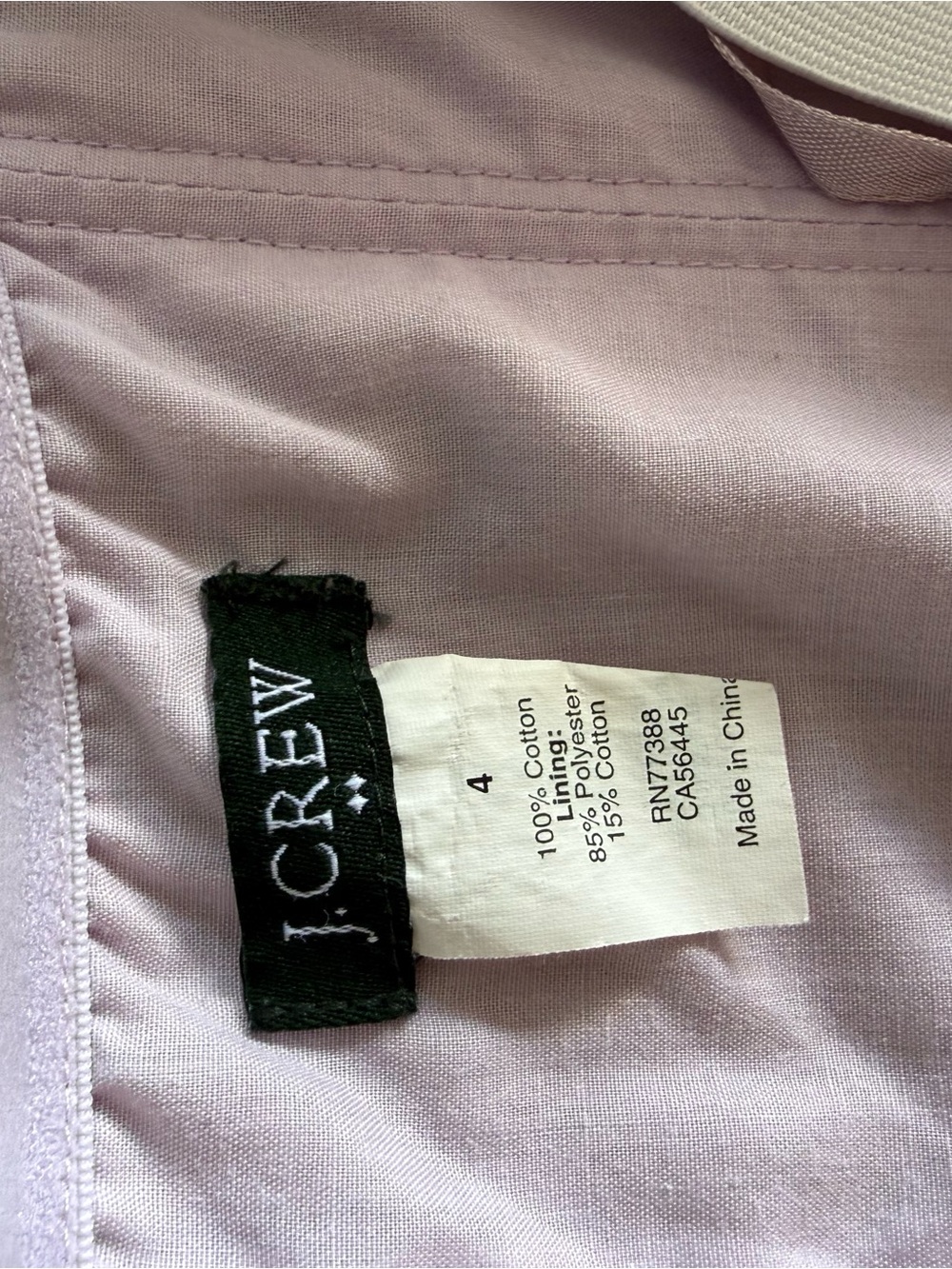 J. Crew Light lavender strapless dress size 4